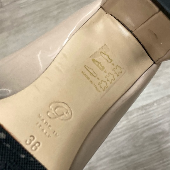 M Gemi Lustro Patent Leather Pump In Neutral Ombré Black To Tan Sz 38 - Picture 5 of 12